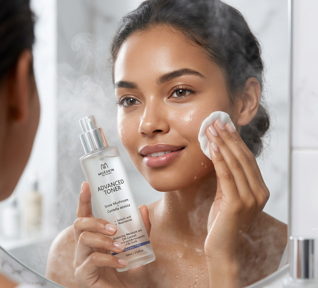 Model applying Muéskin Toner